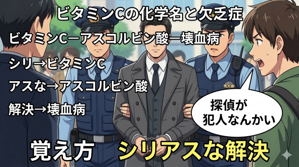 ビタミンCの化学名と欠乏症（ゴロ）【シリアスな解決】